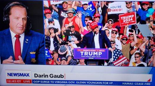 Darin Gaub is interviewed by Newsmax during 2024 RNC Convention